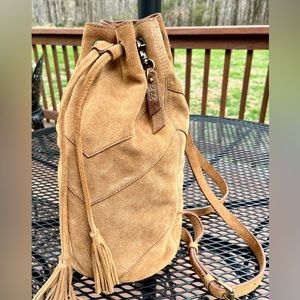 Frye Suede Tall Barrel Backpack